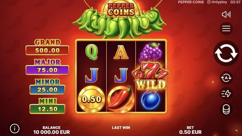 Pepper Coins - Símbolo Wild en los carretes